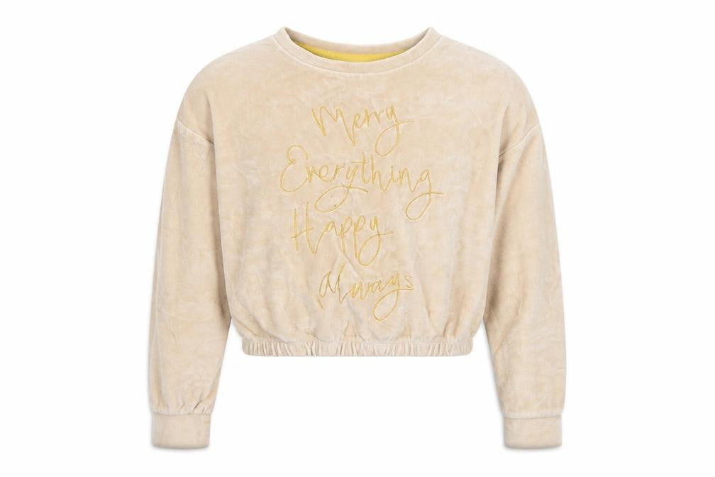 George Girls Beige   Pullover Jumper Size 10-11 Years  - Merry Everything Happy Always