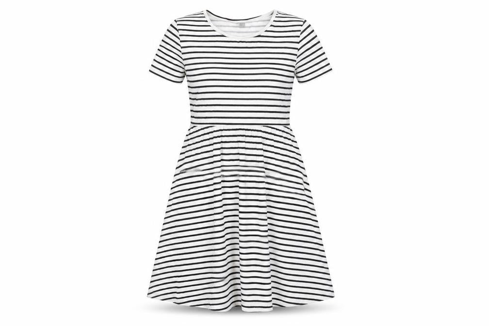 ASOS Womens White Striped  A-Line  Size 8