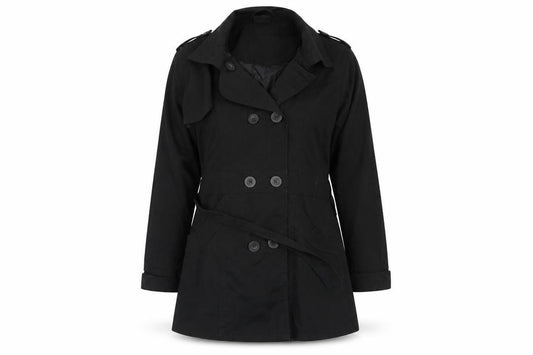 Front view of TG women’s black jacket, size UK 10