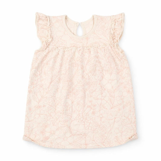 Front view of George girls’ pink floral a-line, size 6-9, months