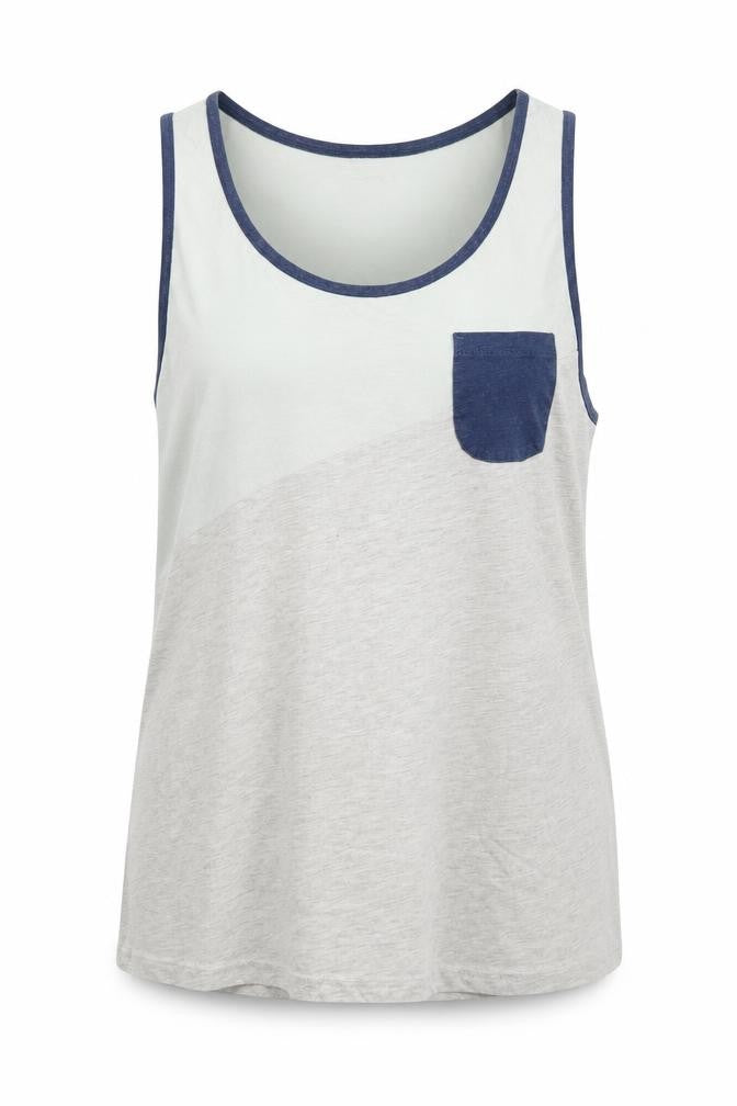 Front view of Native Youth women’s grey basic tank, size L