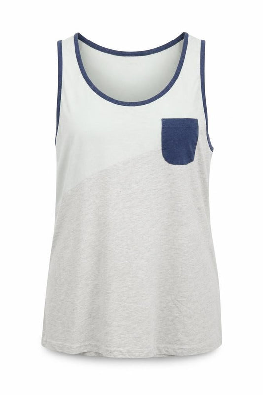 Front view of Native Youth women’s grey basic tank, size L