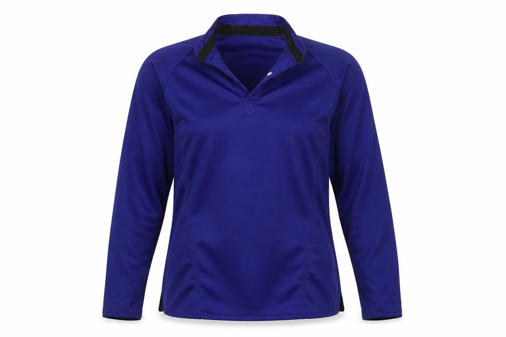 Front view of Falcon women’s blue jumper, size UK 38