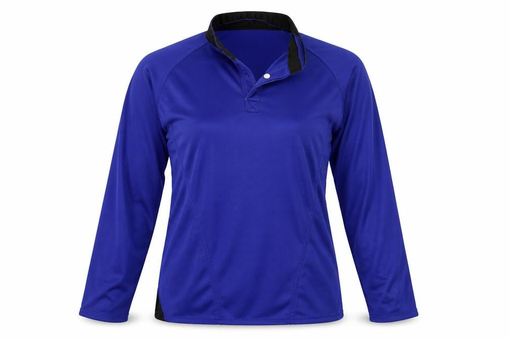 Front view of Falcon women’s blue jumper, size UK 34