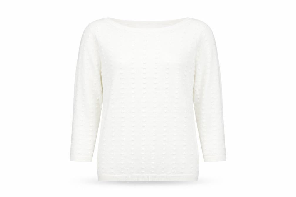 Front view of Tu women’s white jumper, size UK 10