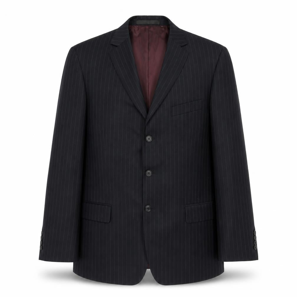 Front view of Marks & Spencer men’s black striped jacket suit jacket
