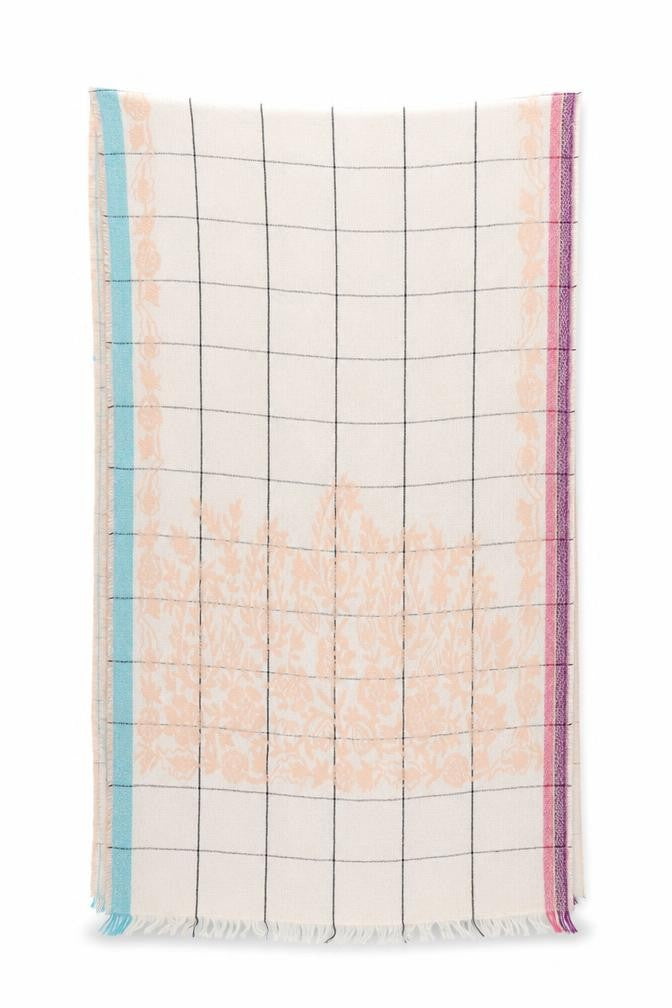 Front view of Tu women’s multicoloured check shawl/wrap - wrap