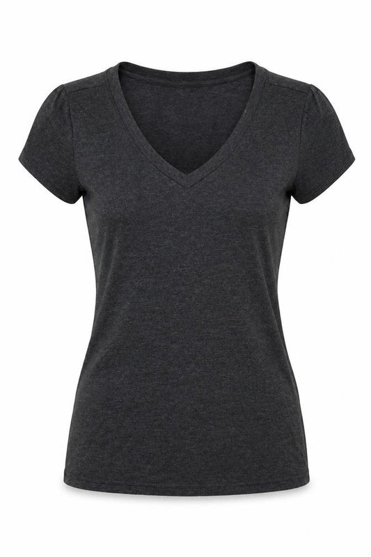 Front view of Reebok women’s grey basic t-shirt, size XS