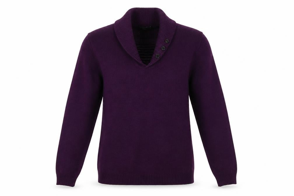 Front view of Glimpse women’s purple jumper, size S