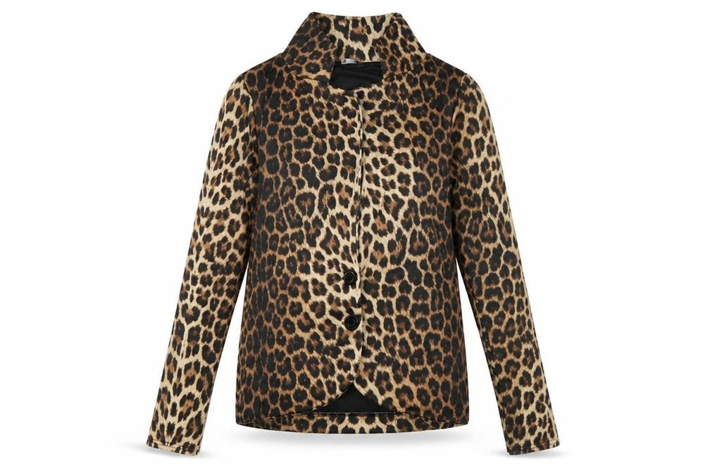 Front view of Miso women’s multicoloured animal print basic button-up, size UK 12