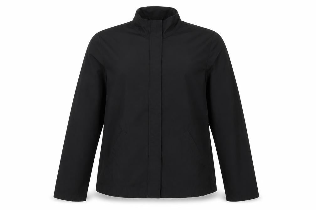 Front view of Preworn women’s black jacket, size UK 10