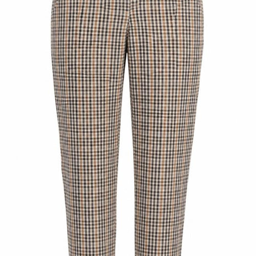Preworn Womens Beige Check  Trousers  Size 28 in L27 in