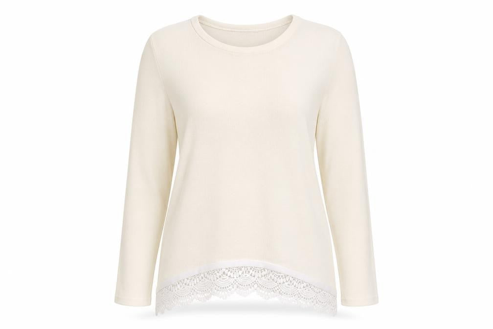 Front view of Paramour women’s ivory rayon jumper, size L