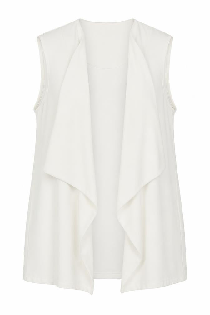 Front view of Bonmarché women’s white jacket, size UK 14