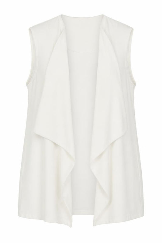 Front view of Bonmarché women’s white jacket, size UK 14