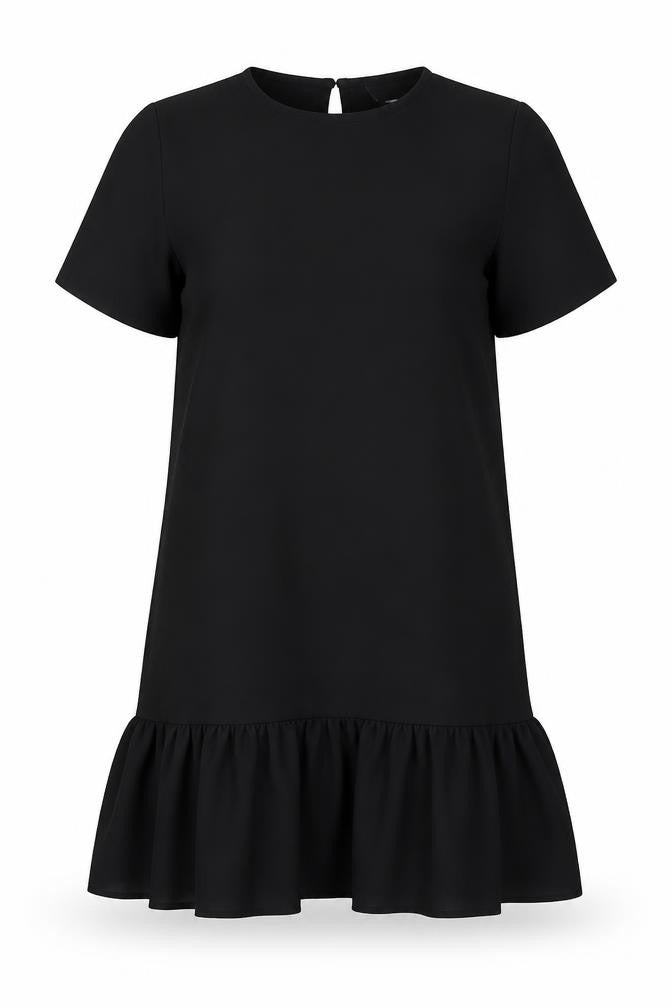 Front view of ASOS women’s black mini, size UK 6
