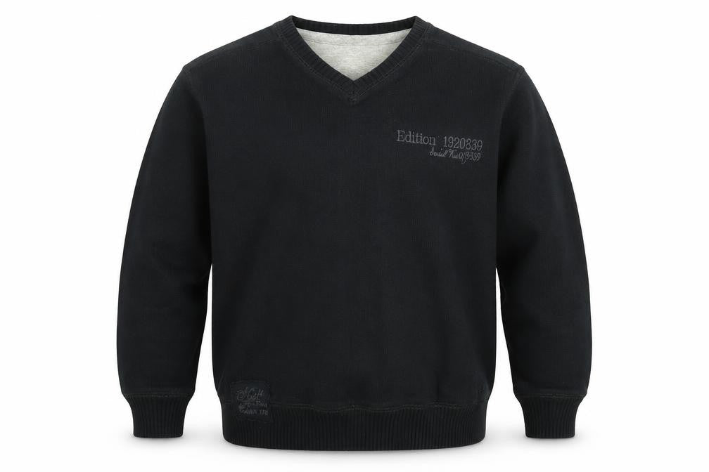 Front view of Next boys’ blue knit jumper, size 8, years