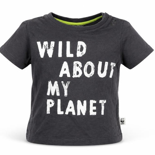 F&F Baby Grey  Jersey Basic T-Shirt Size 12-18 Months  - Wild about my planet