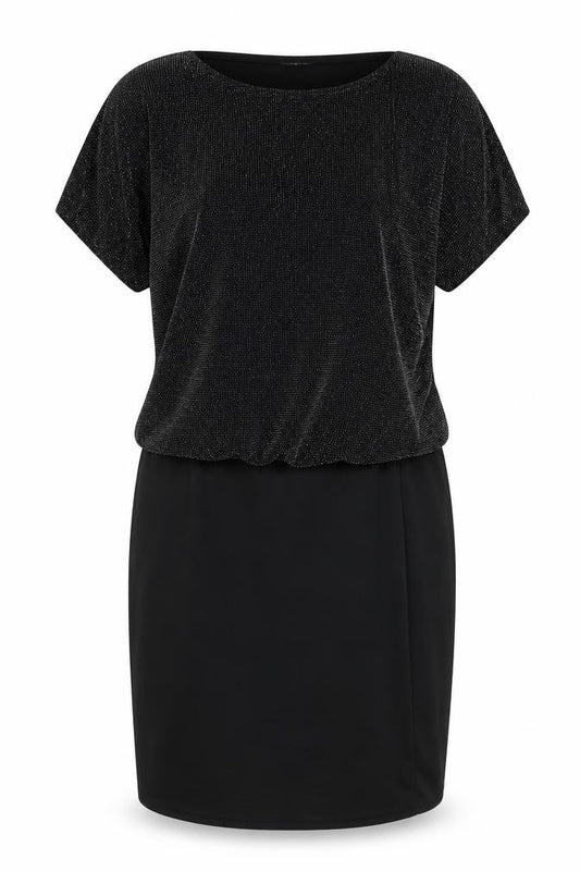 Front view of Select women’s black jersey a-line, size UK 14