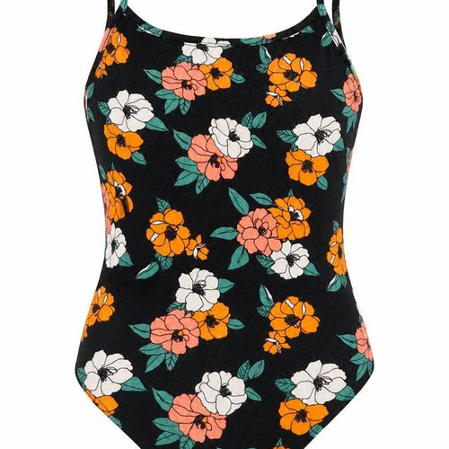 Primakr Womens Black Floral Jersey Bodysuit One-Piece Size 12