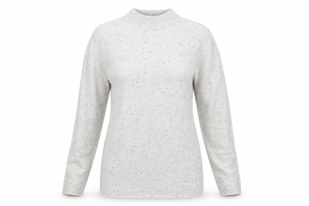 Front view of Next women’s white polka dot jumper, size UK 14