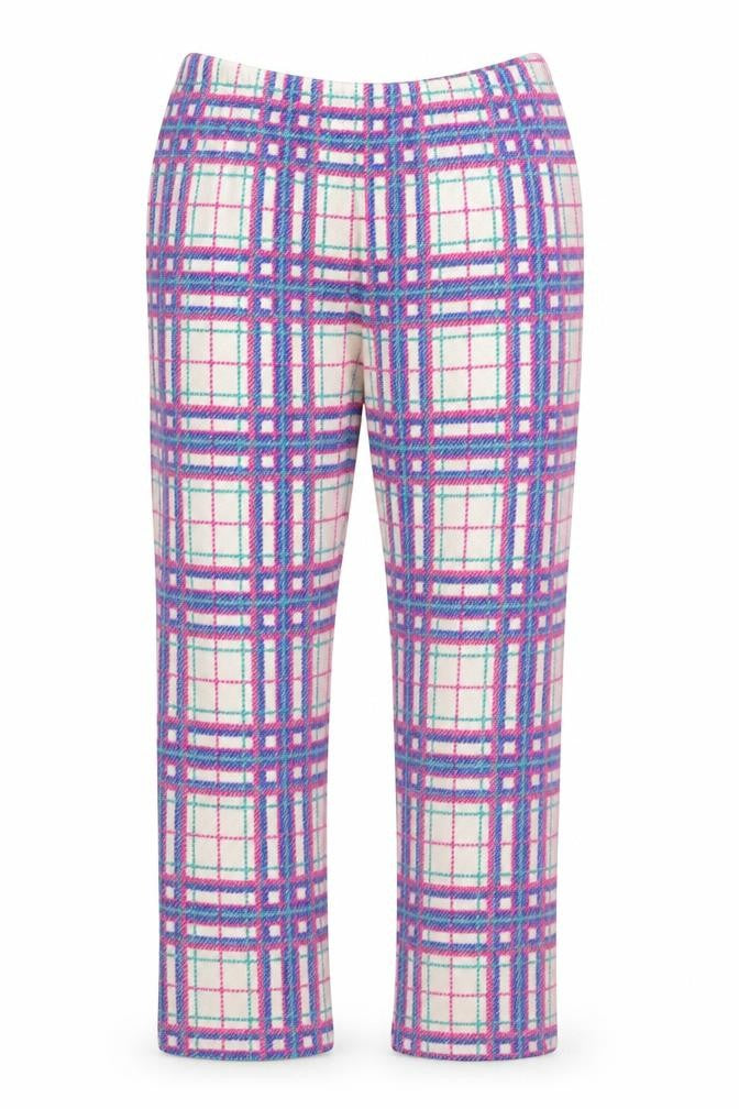 Front view of Tu women’s multicoloured check sweatpants, size UK 10, 27-inch leg