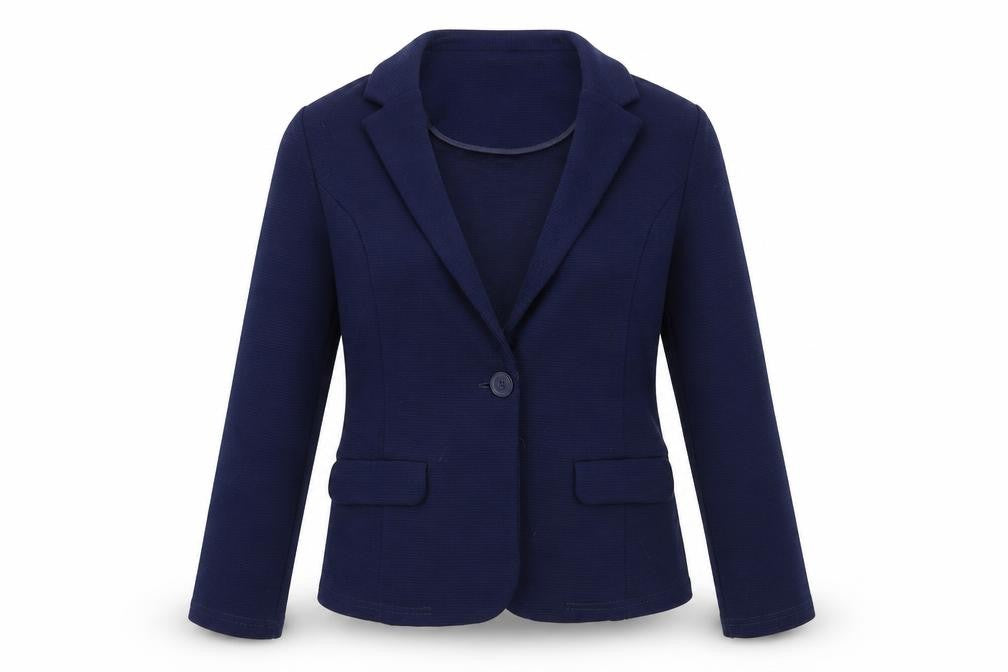 Front view of Asda George women’s blue jacket blazer, size UK 12