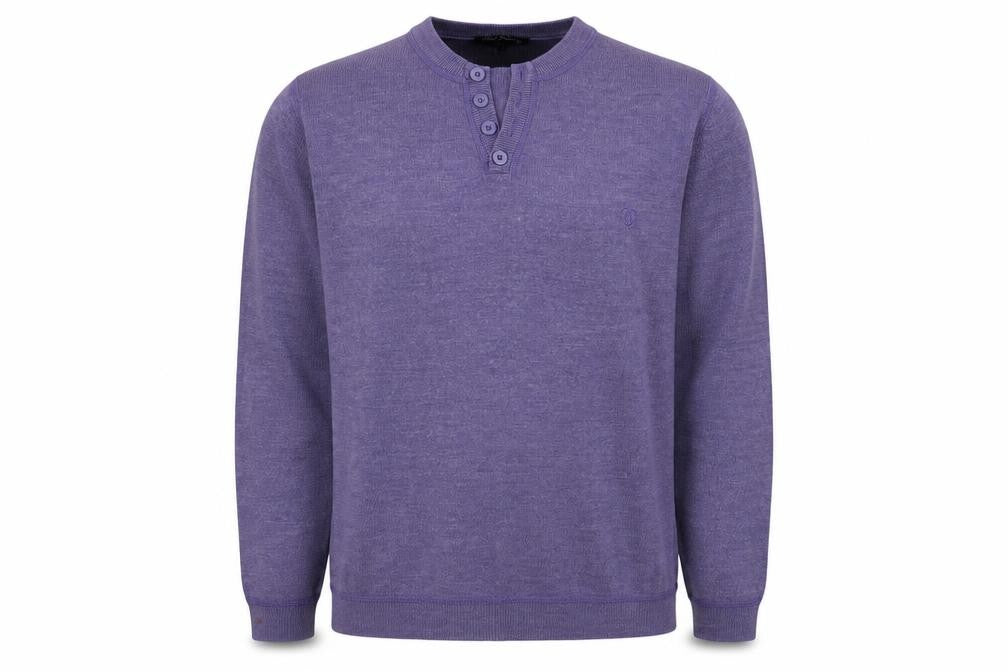 Front view of Red Herring men’s purple jumper, size L