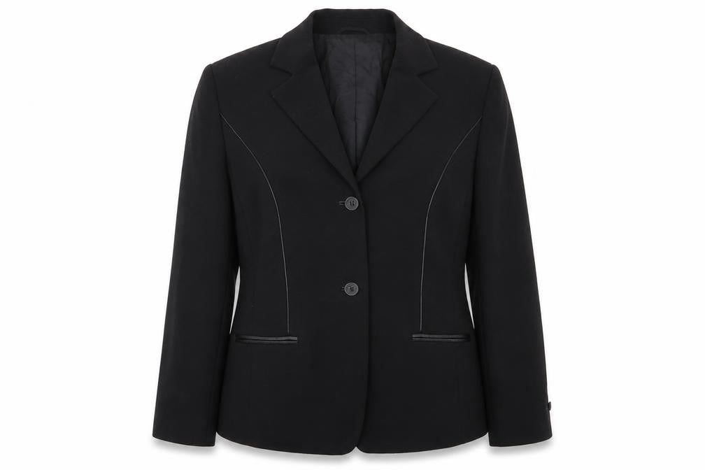 Front view of Apriori women’s black jacket blazer, size UK 16