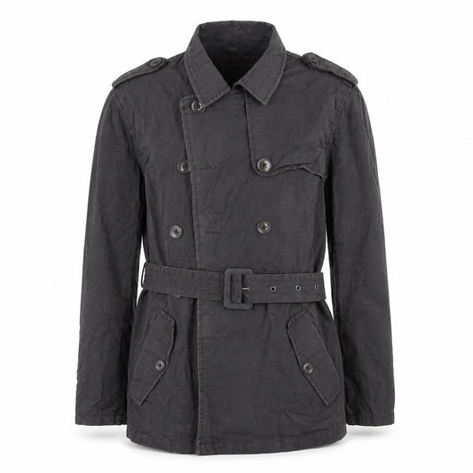 Front view of Fabric women’s grey parka coat, size M