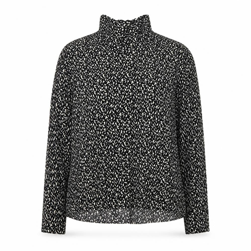 Front view of Topshop women’s black geometric basic t-shirt, size UK 10
