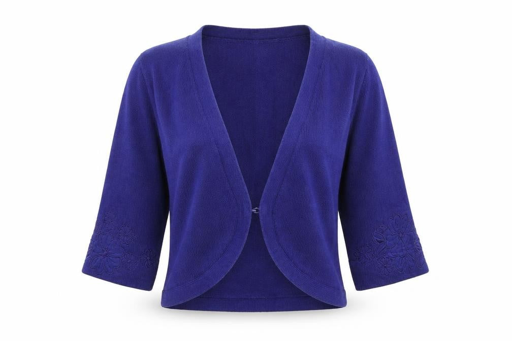Front view of Together women’s purple floral cape jumper, size UK 8