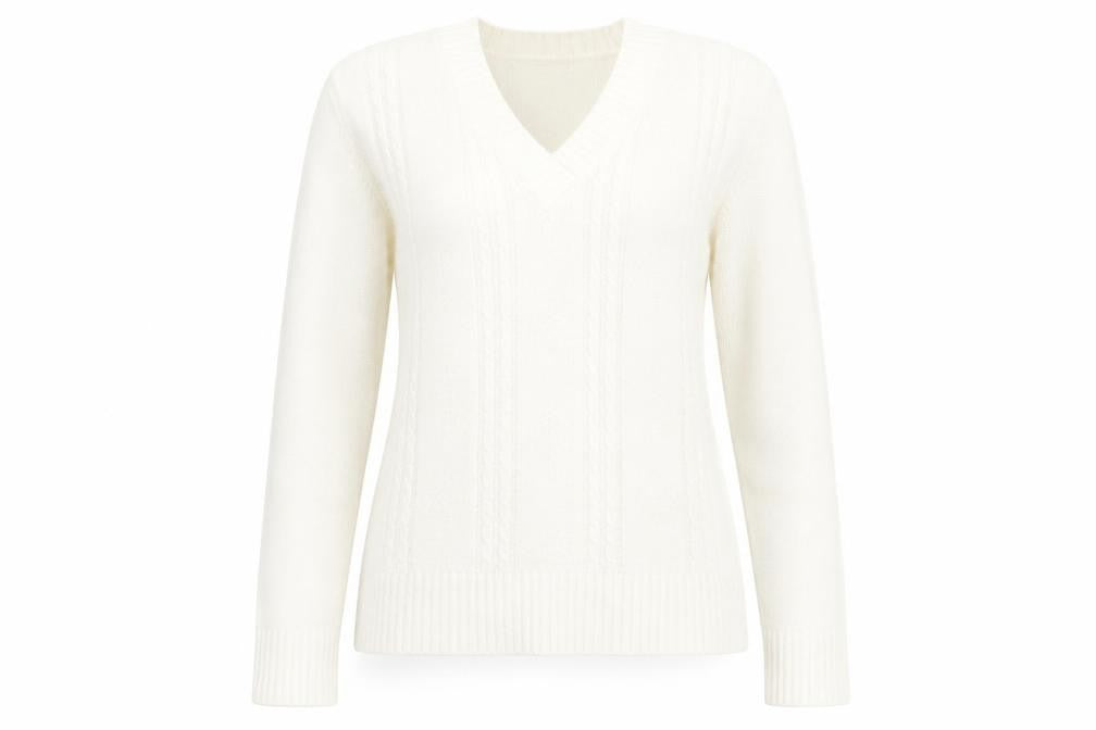 Front view of Glimpse Design women’s beige jumper, size M