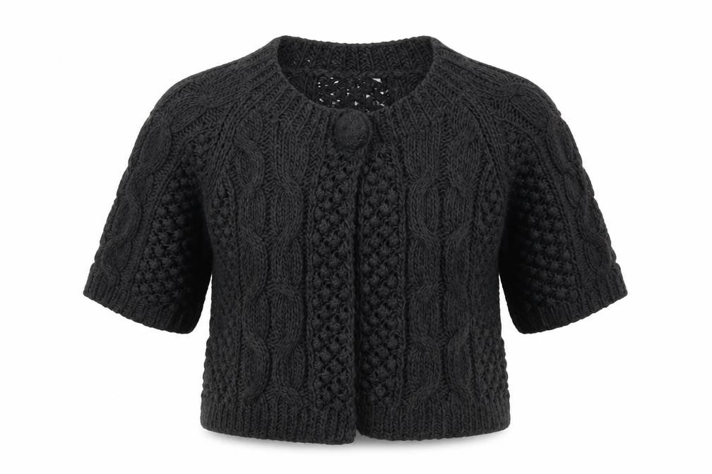 Front view of New Look women’s grey cardigan jumper, size UK 12