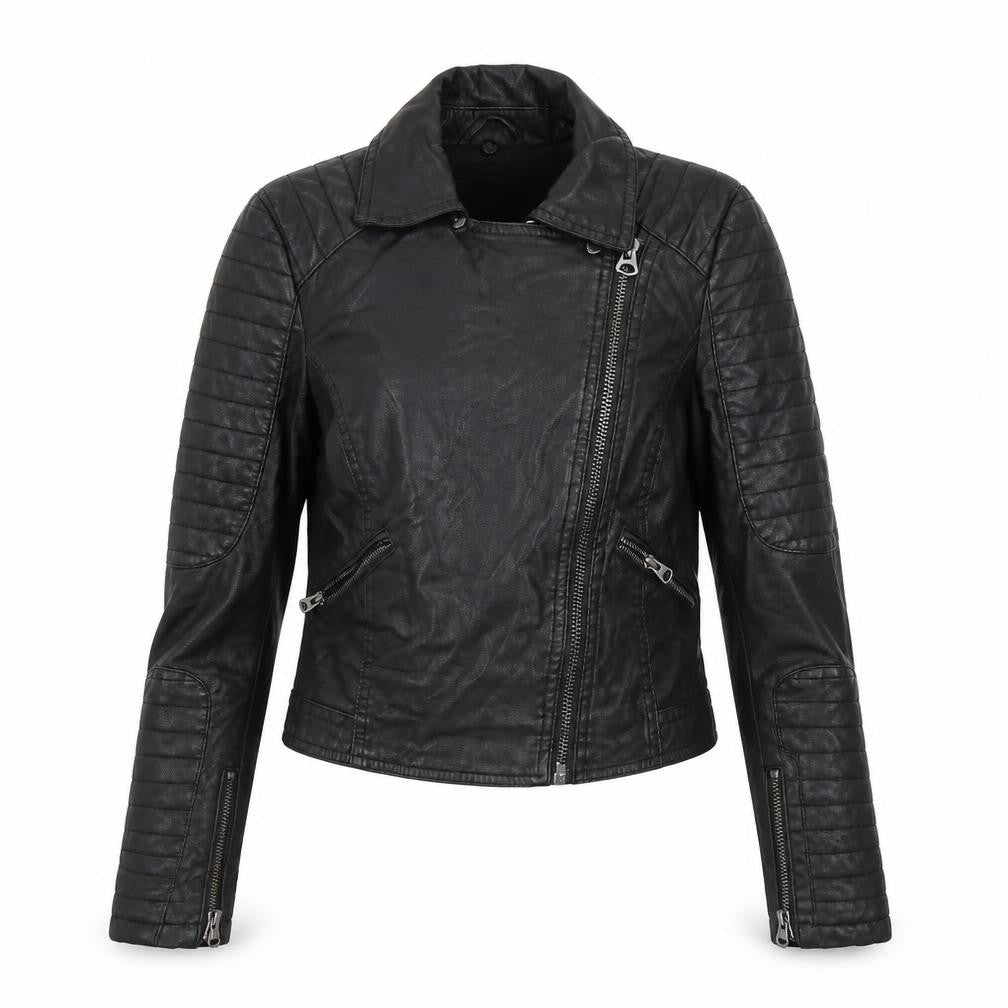Front view of Topshop women’s black jacket, size UK 4