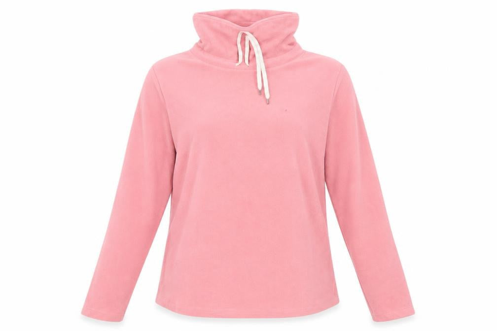 Front view of D&CO women’s pink houndstooth jumper, size M