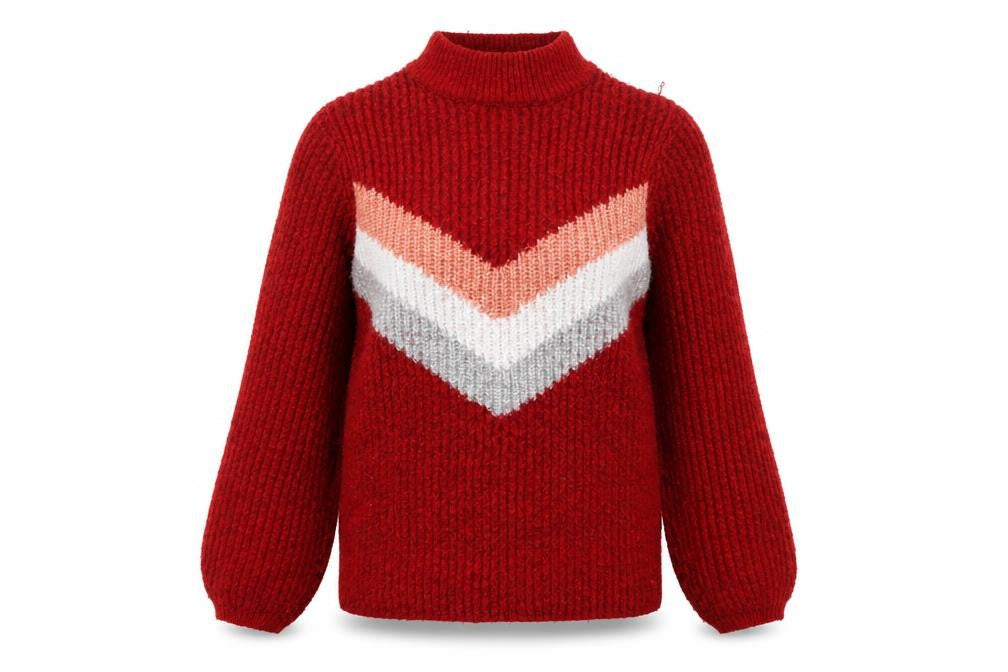 Front view of Matalan women’s red jumper, size M