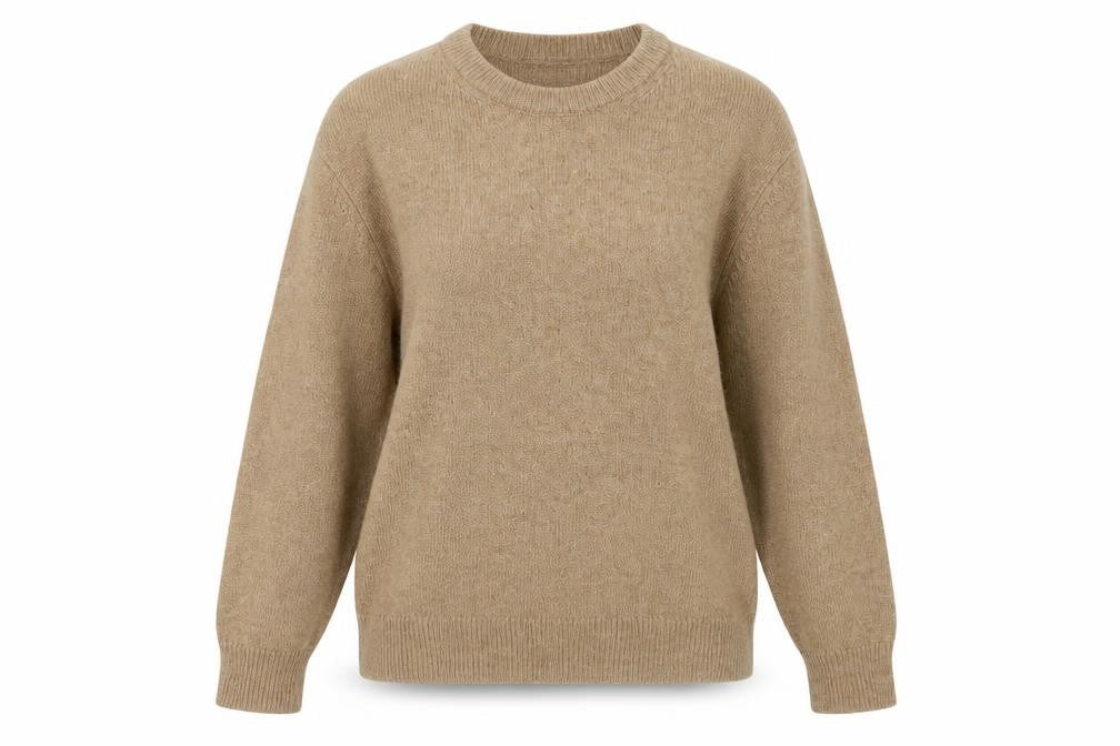 Front view of Tu women’s beige jumper, size M