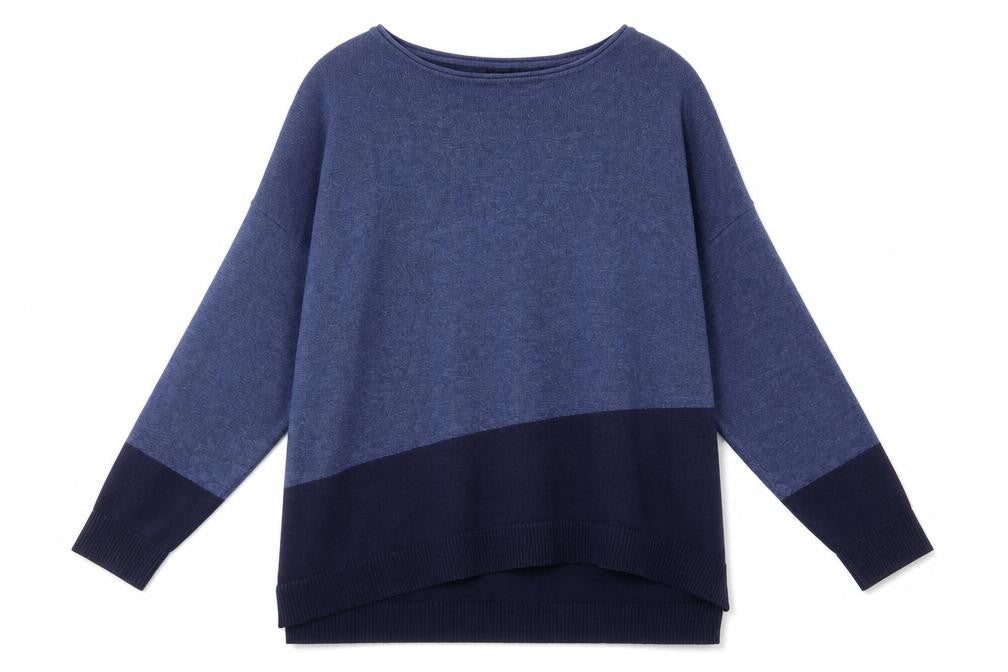 Front view of Verve Ami women’s blue jumper, size L
