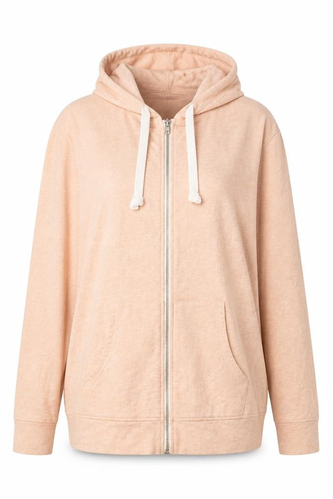 Front view of F&F women’s orange full zip jumper, size M
