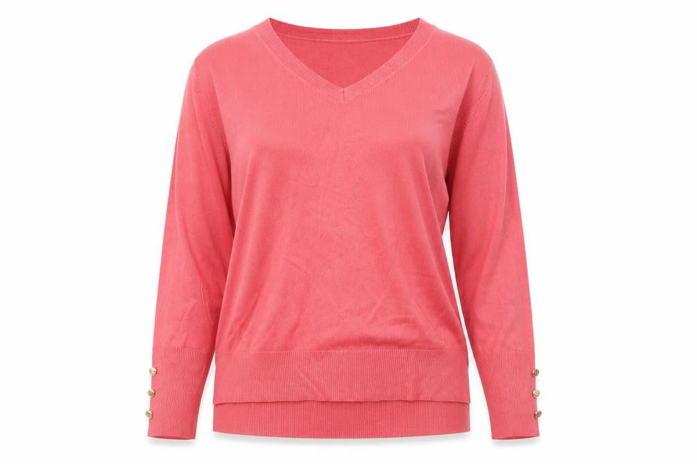 Front view of Primark women’s pink jumper, size L