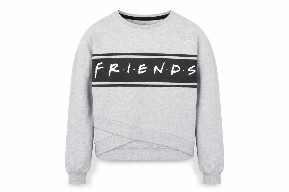 Front view of George girls’ grey pullover sweatshirt, size 9-10, years