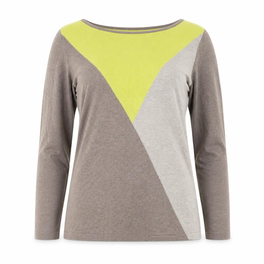 Front view of david emanuel women’s white geometric jumper, size S