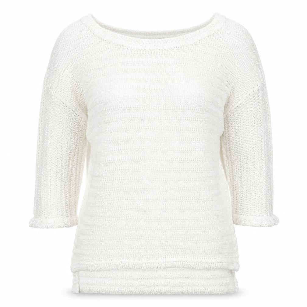 Front view of Topshop women’s white jumper, size UK 12