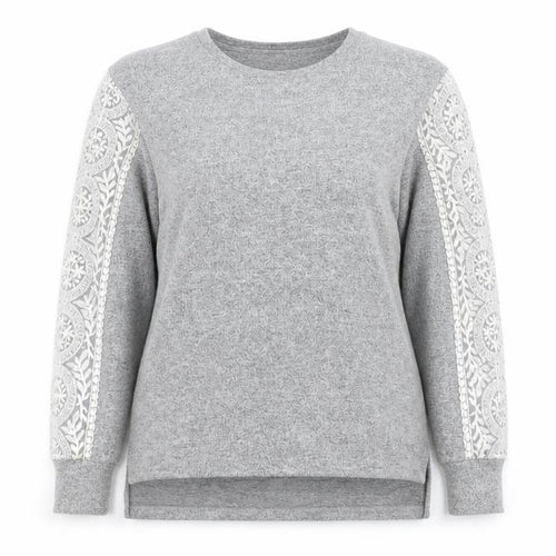 Flora Nikrooz Womens Grey   Pullover Jumper Size M  - Lace Sleeve detail