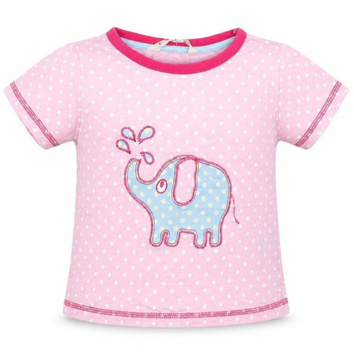 Animal Crazy Girls Pink Polka Dot  Basic T-Shirt Size 2-3 Years  - Elephant