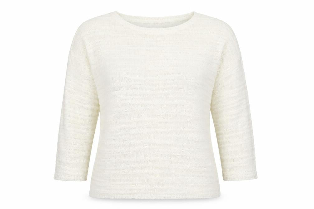 Front view of Text women’s white knit jumper, size S