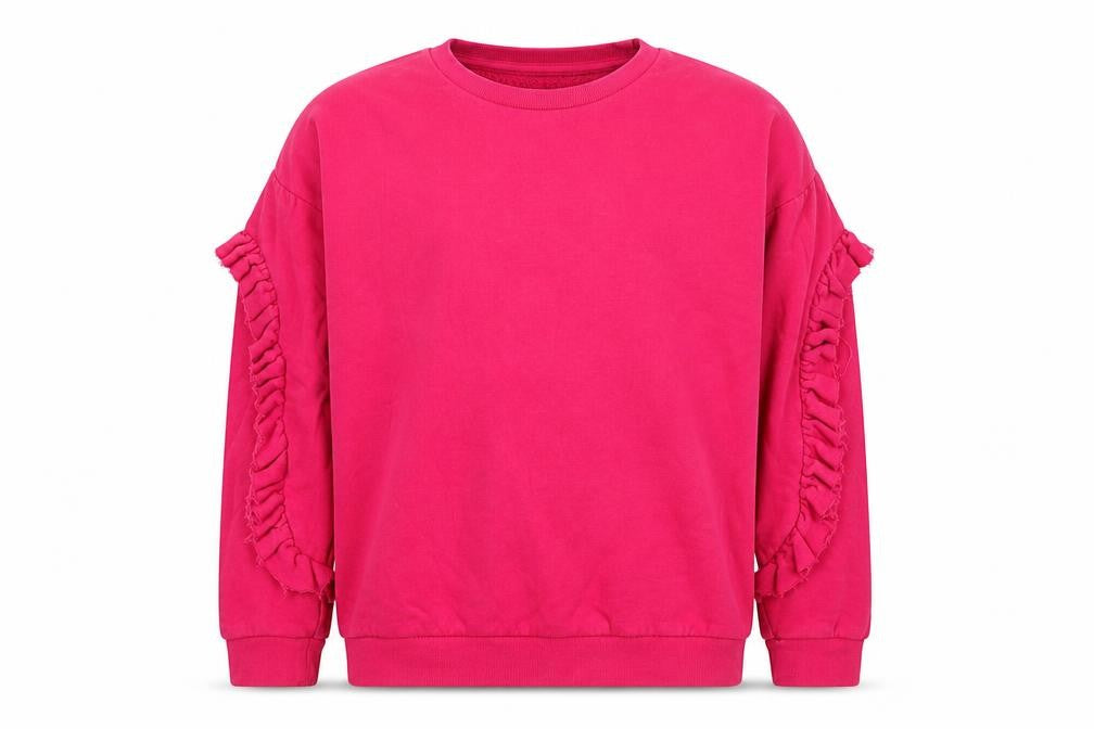 Front view of Marks & Spencer girls’ pink pullover sweatshirt, size 11-12, years