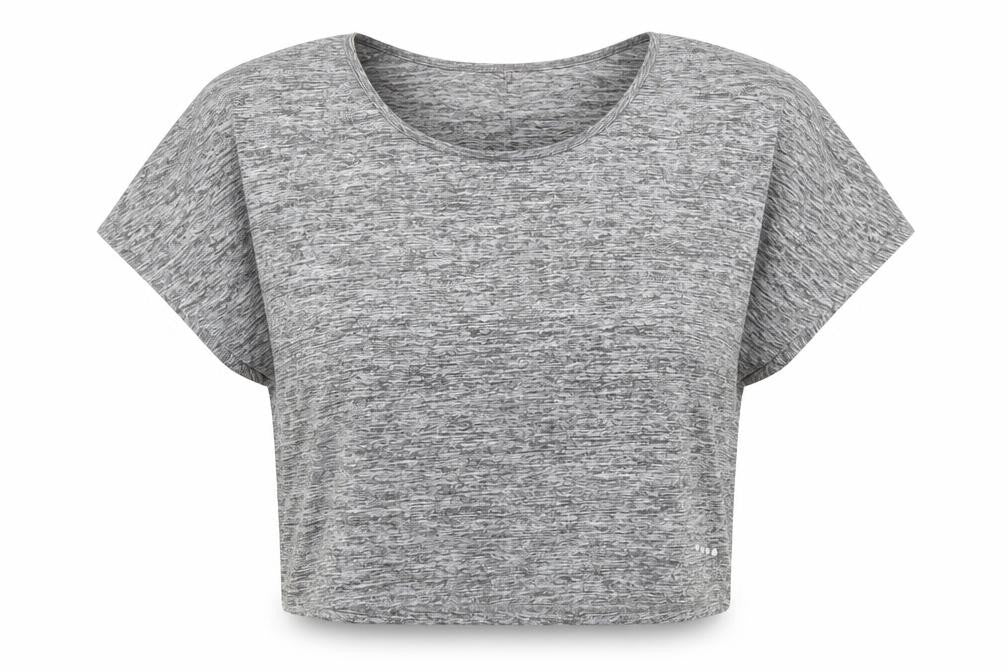 Front view of Matalan women’s grey cropped t-shirt, size S