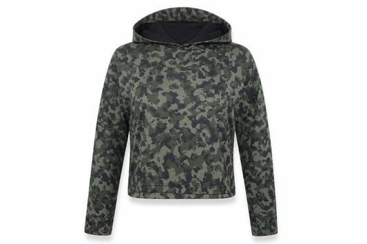 Front view of Atmosphere women’s green geometric jumper, size UK 10